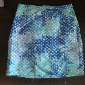 Blue and silver short skirt